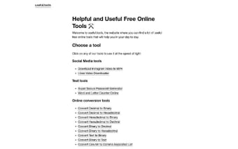 Helpful and Useful Free Online Tools
