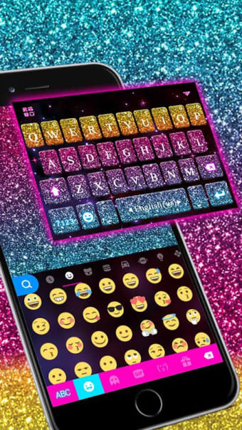 Multi Color Glitter Keyboard Theme