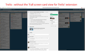 Full screen card view for Trello