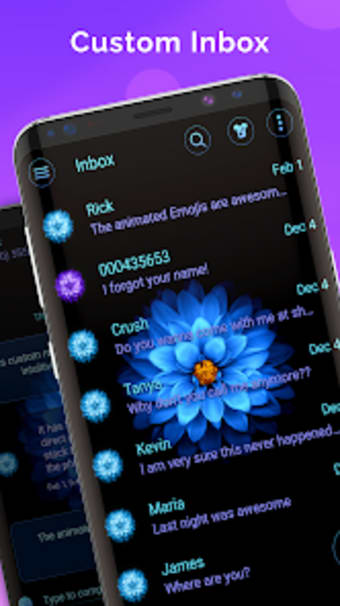 Blue  flower messenger theme
