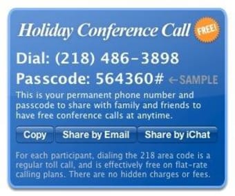 Holiday Conference Call widget