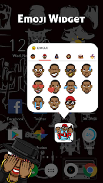 CoCo Launcher  Black Emoji 3D Theme