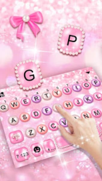 Girly Pink Pearl Keyboard Theme