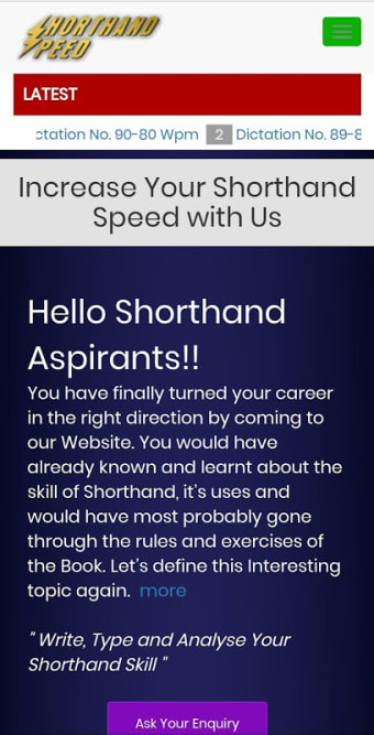 Shorthand Speed