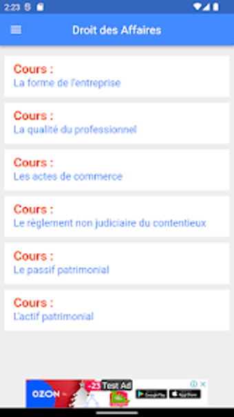 Cours de Droit des Affaires