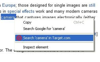 Right click search in Target