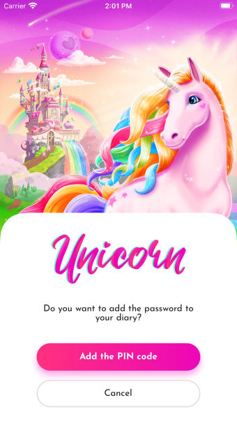 Unicorn Diary with password