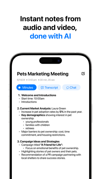 Minutes: AI Notes  Transcript