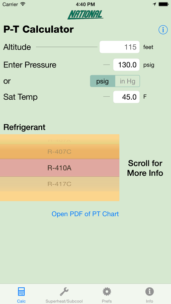 P-T Calculator