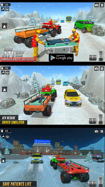 Snow ATV Quad Bike Ambulance Rescue Game