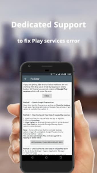 Error fixer for Play services