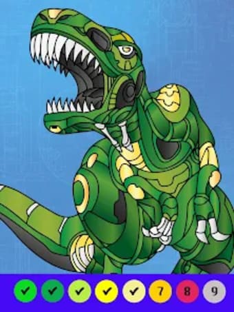 Dino Robot Coloring By Numbers
