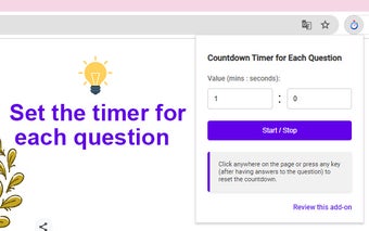 Countdown Timer for Each Question