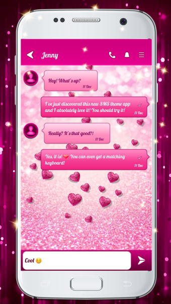 Glitter Love SMS Themes