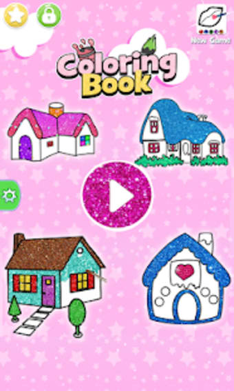 Glitter House Coloring and Drawing for kids