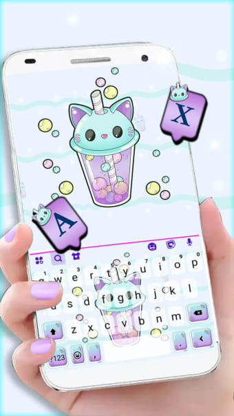 Kitty Bubble Tea Keyboard Background