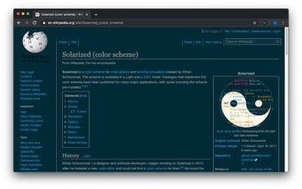 Wikipedia Solarized Dark Theme