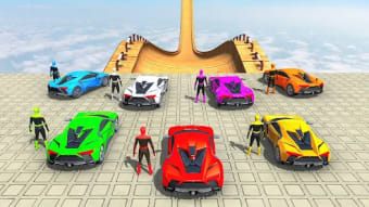 Superhero Stunt Ramp Car Games