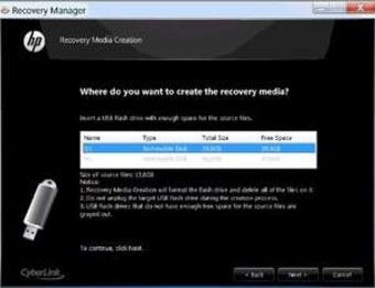 HP USB Recovery Flash Disk Utility