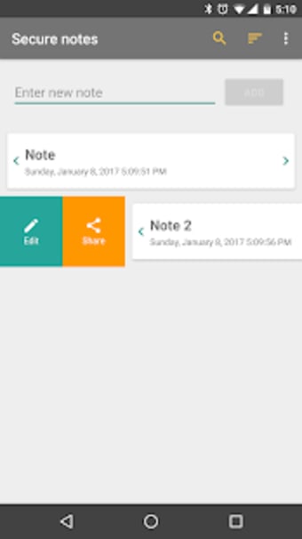 Secure notes - Notepad