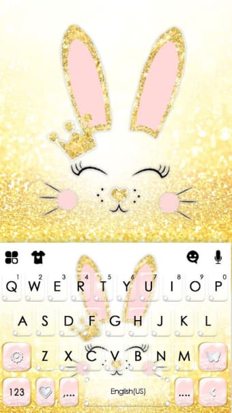 Gold Glitter Bunny Keyboard Theme