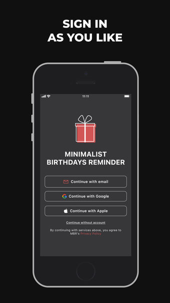 Minimalist Birthday Reminder