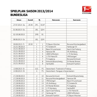 Bundesliga-Spielplan 2014/2015