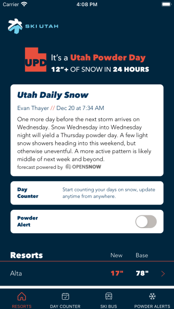 Ski Utah Snow Report