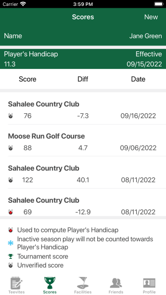 Diablo Golf Handicap Tracker