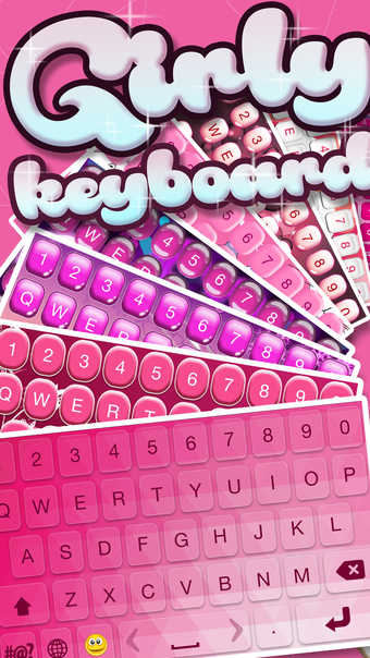 Girly Keyboards with Pink Background Theme  Emoji