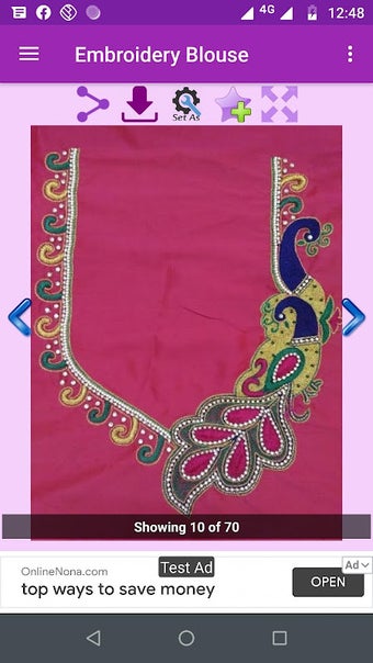 Blouse with embroidery design