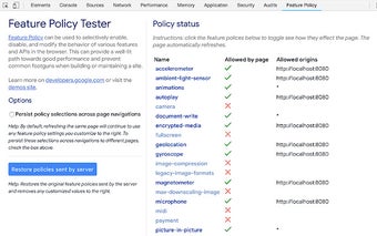 Feature Policy Tester DevTools Extension