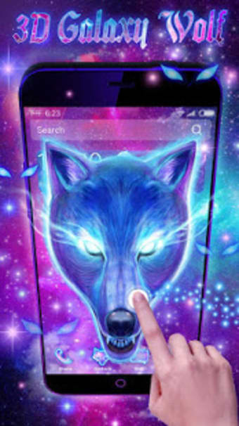 3D Galaxy Wolf Theme