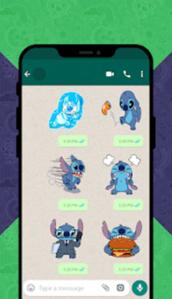 Blue Panda Stitch Stickers for WhatsApp