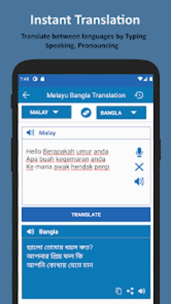 Malay Bangla Translator