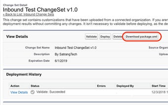 Download Salesforce Change Set package.xml