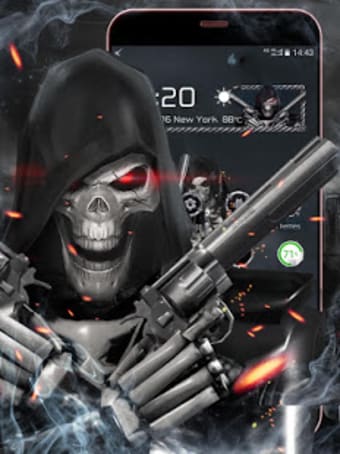 3D Death Skull Gun Theme