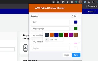 AWS Extend Console Header