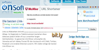 McAfee Secure URL Shortener