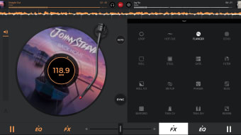 edjing 5DJ turntable to mix and record music-radio