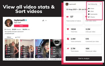 TikTok Analytics & Sort Video by Engagement