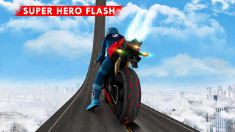 Super hero Flash bike game mega Ramp