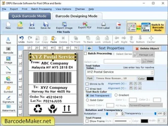 Barcode Maker Post Office