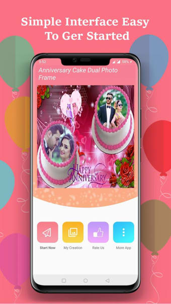 Anniversary Cake Dual Photo Frame