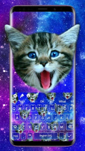 Blue Galaxy Kitty Keyboard Theme