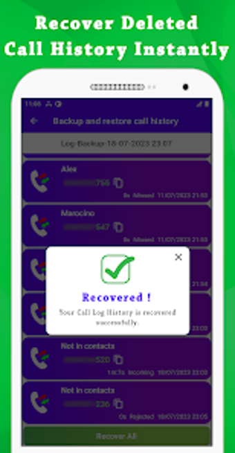 Backup  restore call history