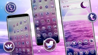 Pink Clouds Sky Launcher Theme