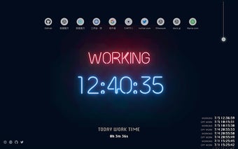 Neon work clock - newtab