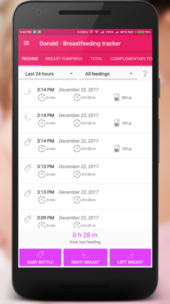 Breastfeeding tracker