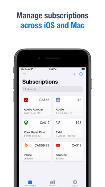 Subscriptions - Track Expenses